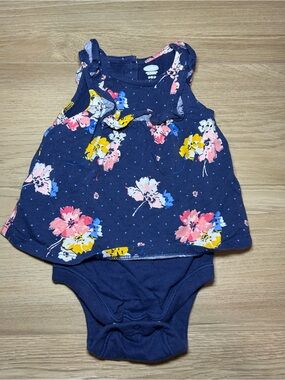 Old Navy Navy Floral Ruffle One-Piece